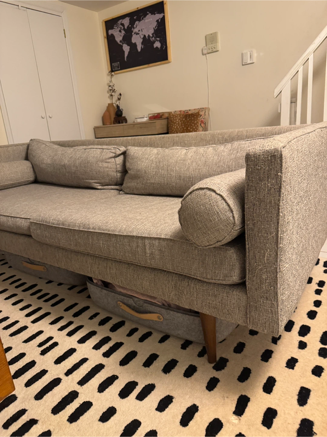 West Elm Monroe Mid-Century Sofa, Gray - photo 3