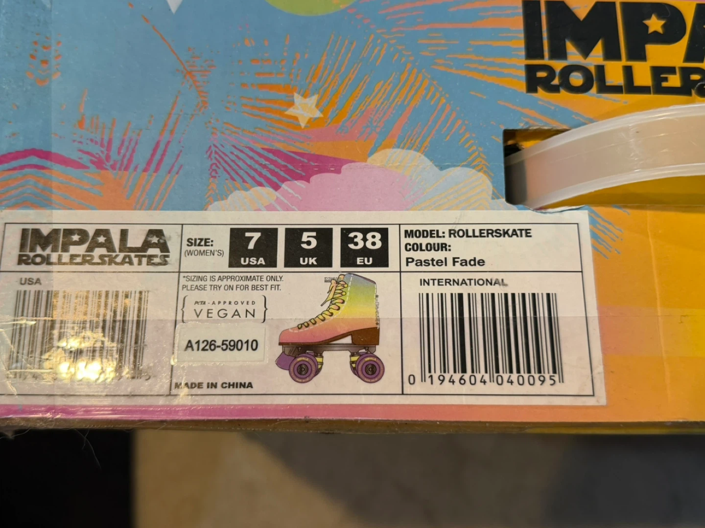 Impala Roller Skates - Pastel Fade Colour - Size 7 Women's - photo 3