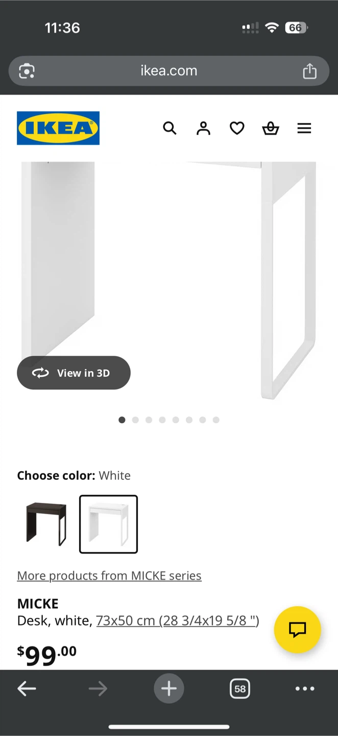IKEA MICKE Desk - White