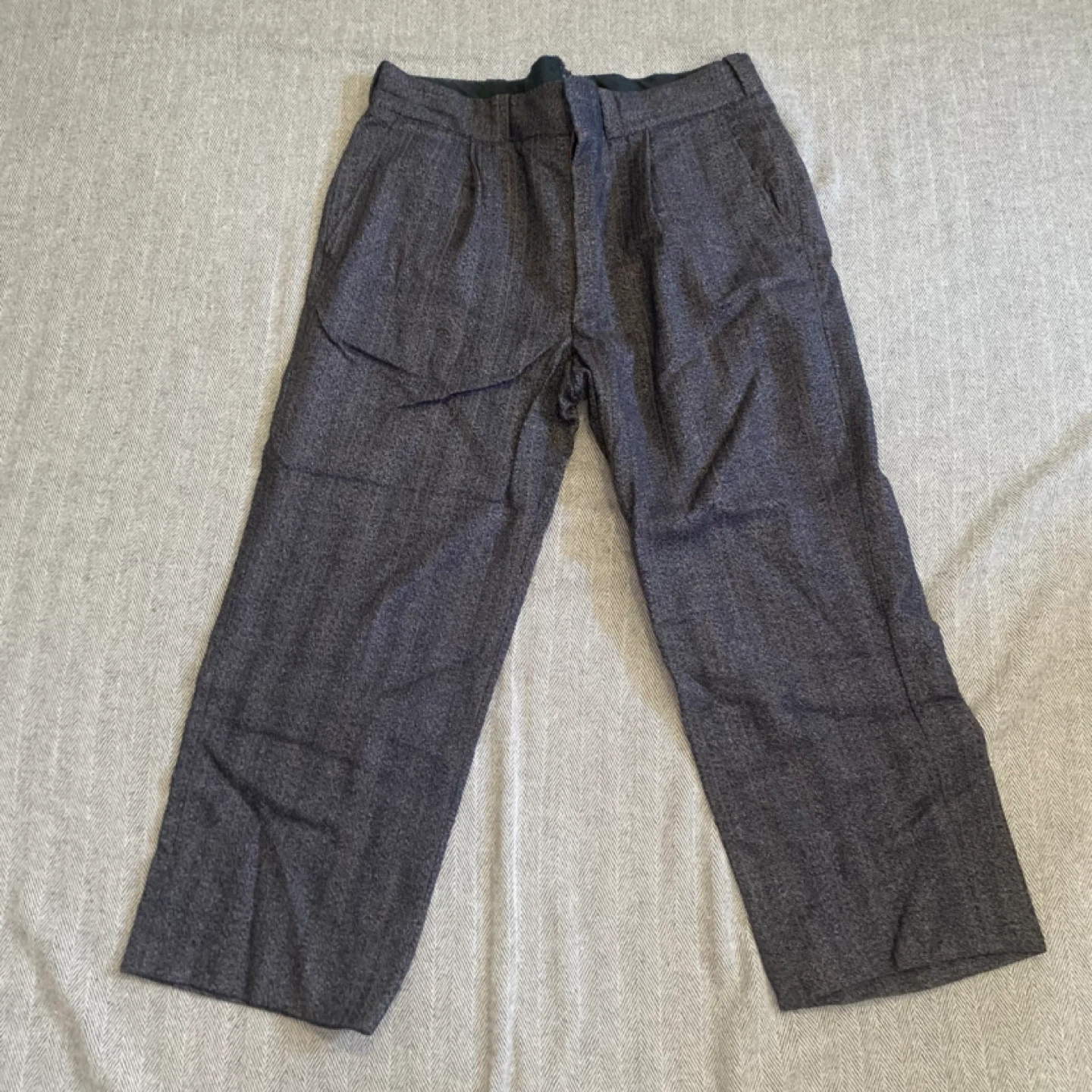 Talon Grey Herringbone Pants 34