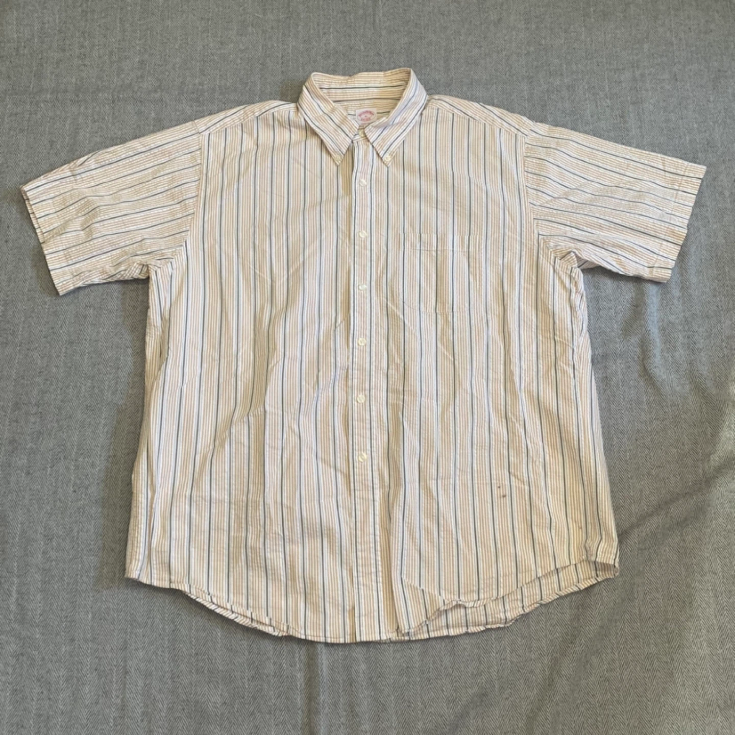 Brooks Brothers Seersucker Striped Short Sleeve Shirt XL
