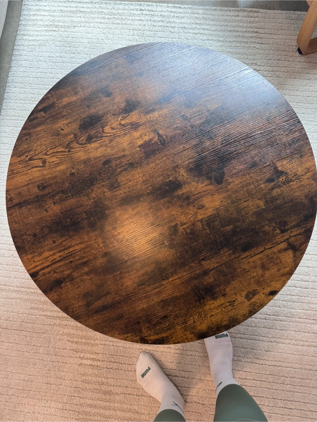 Oval Coffee Table with Wood-Look Top