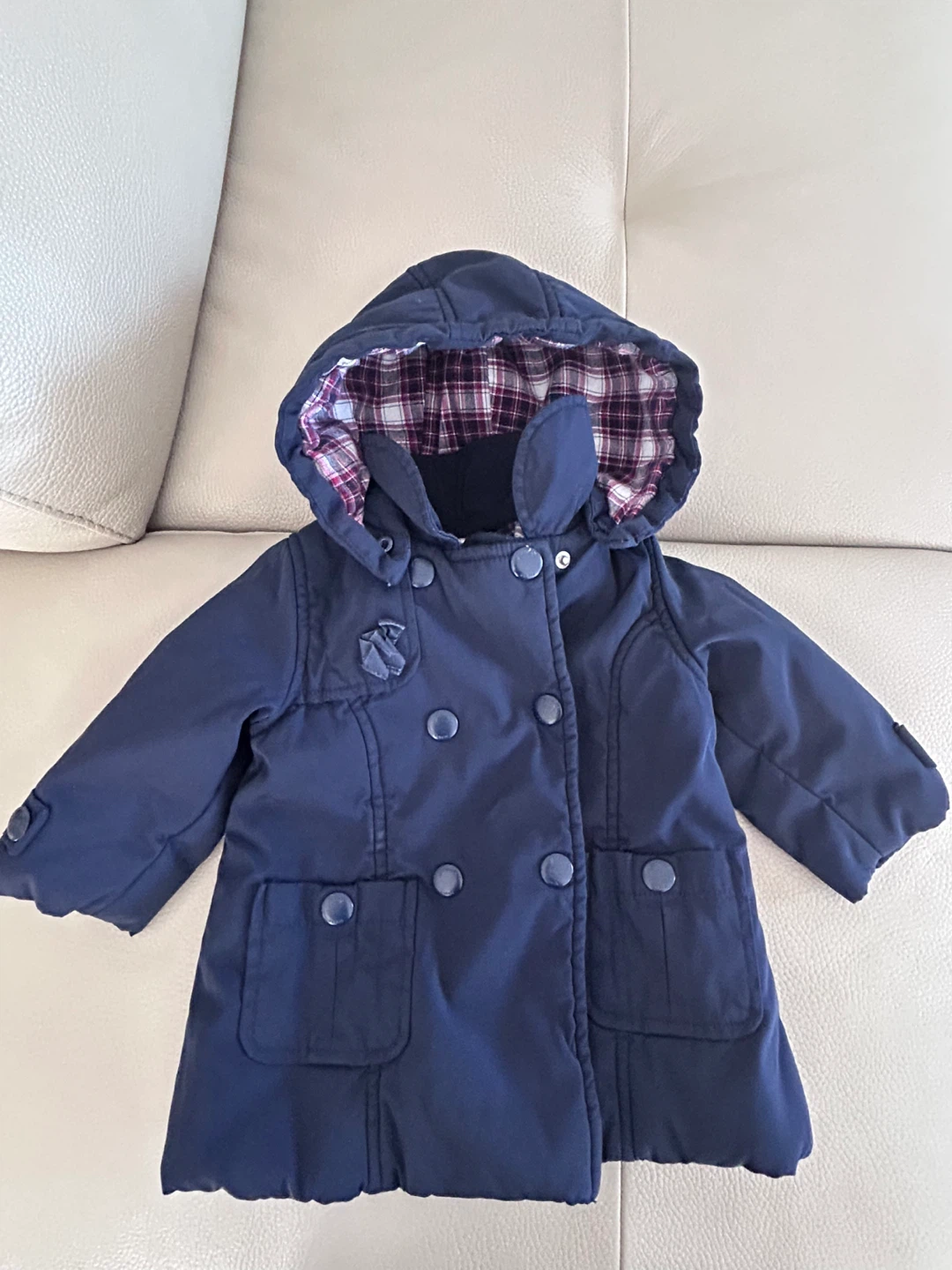 Jacadi Paris Navy Blue Hooded Winter Coat - 12M - photo 2