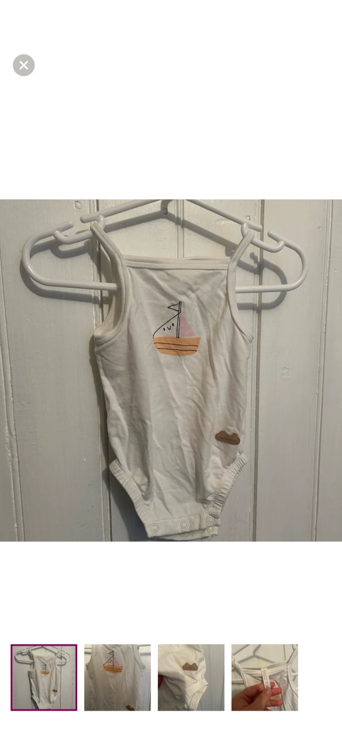 Souris Mini Baby Girls White Boat Print Bodysuit Size 3-6m