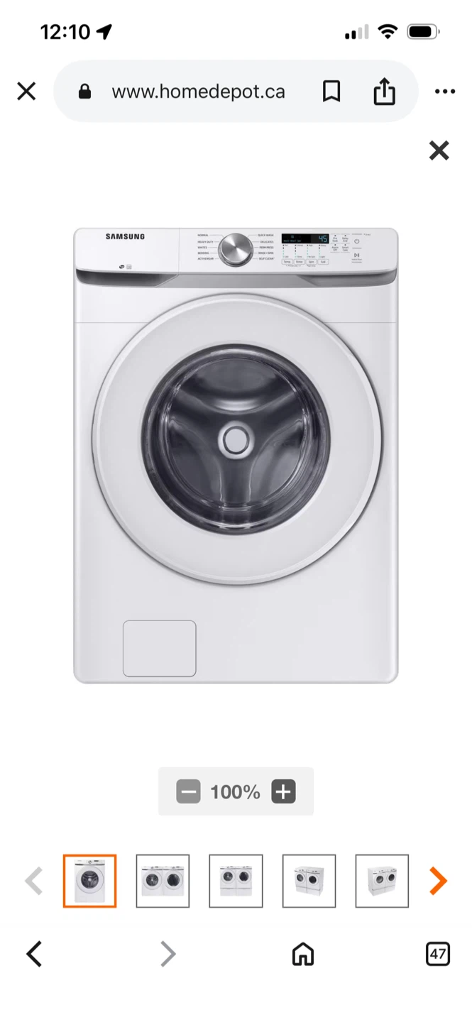 New Samsung Front Load Washing Machine