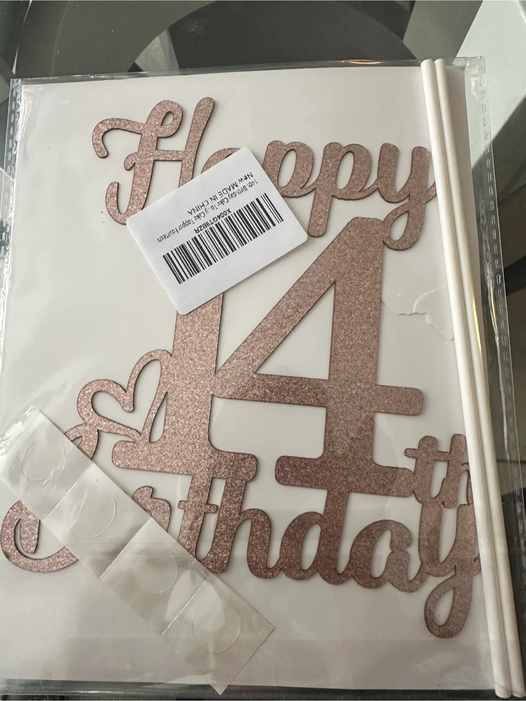 Rose Gold Happy 14th Birthday Cake Topper - photo 3