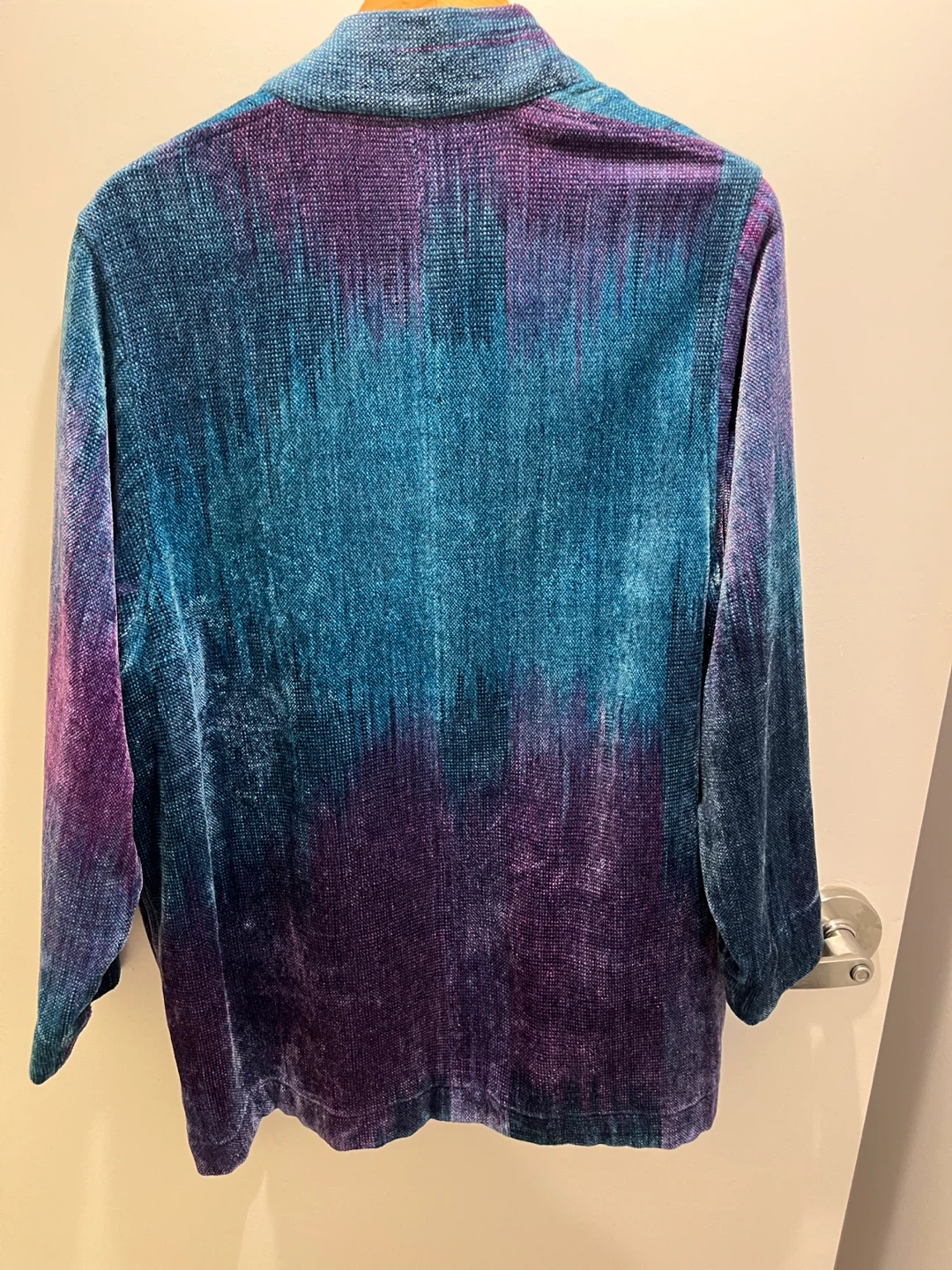 Teal & Purple Ombre Cotton Kimono Jacket - photo 2