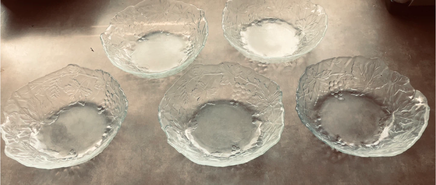 🏆 Set of 5 Clear Glass Dessert Bowls with Leaf Design - photo 5