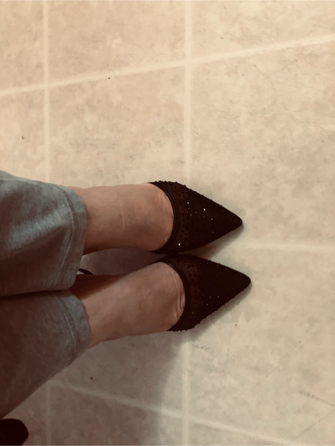 🏆 Black Embellished Stiletto Heels Size 9 - photo 3