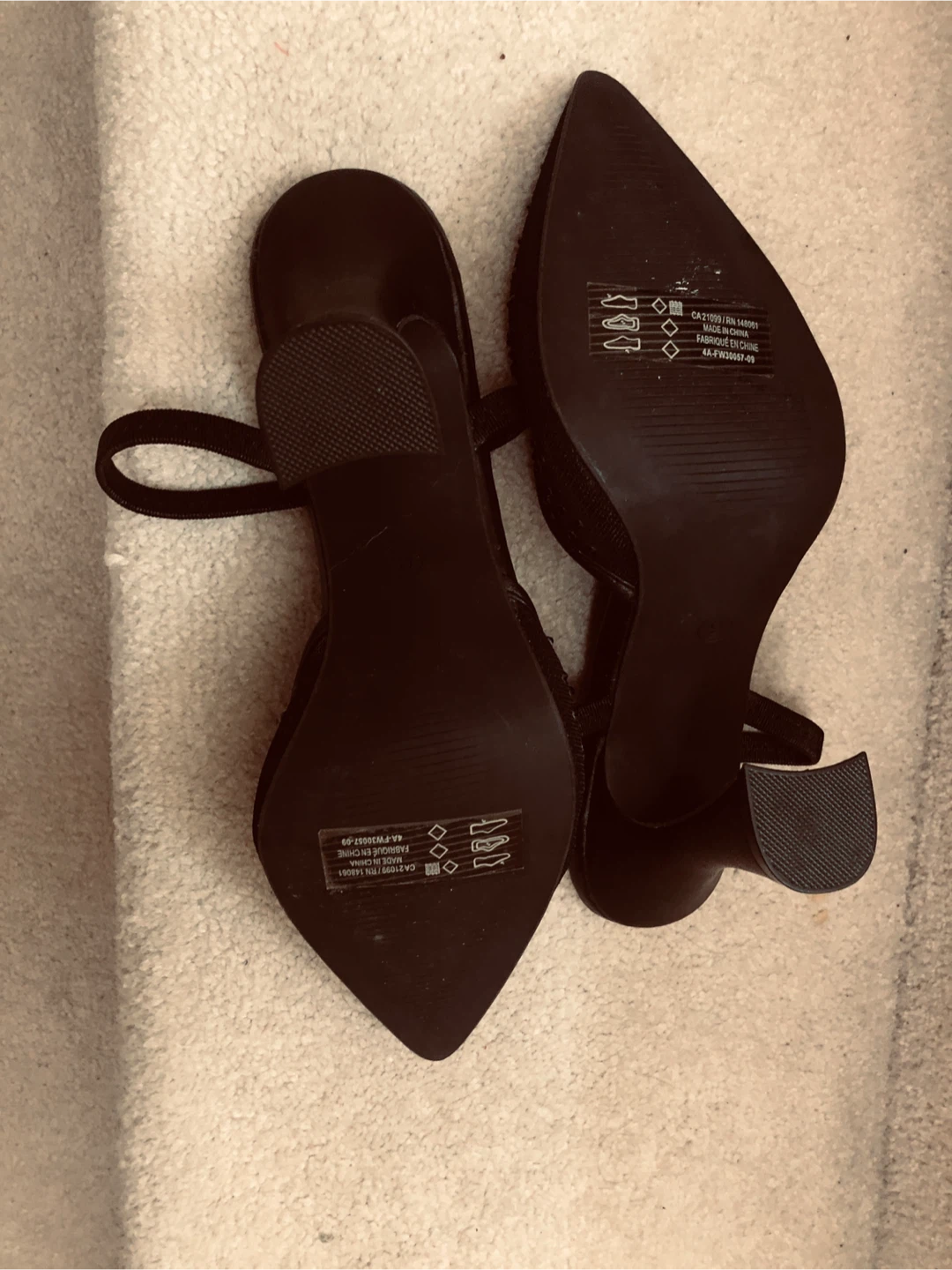 🏆 Black Embellished Stiletto Heels Size 9 - photo 4