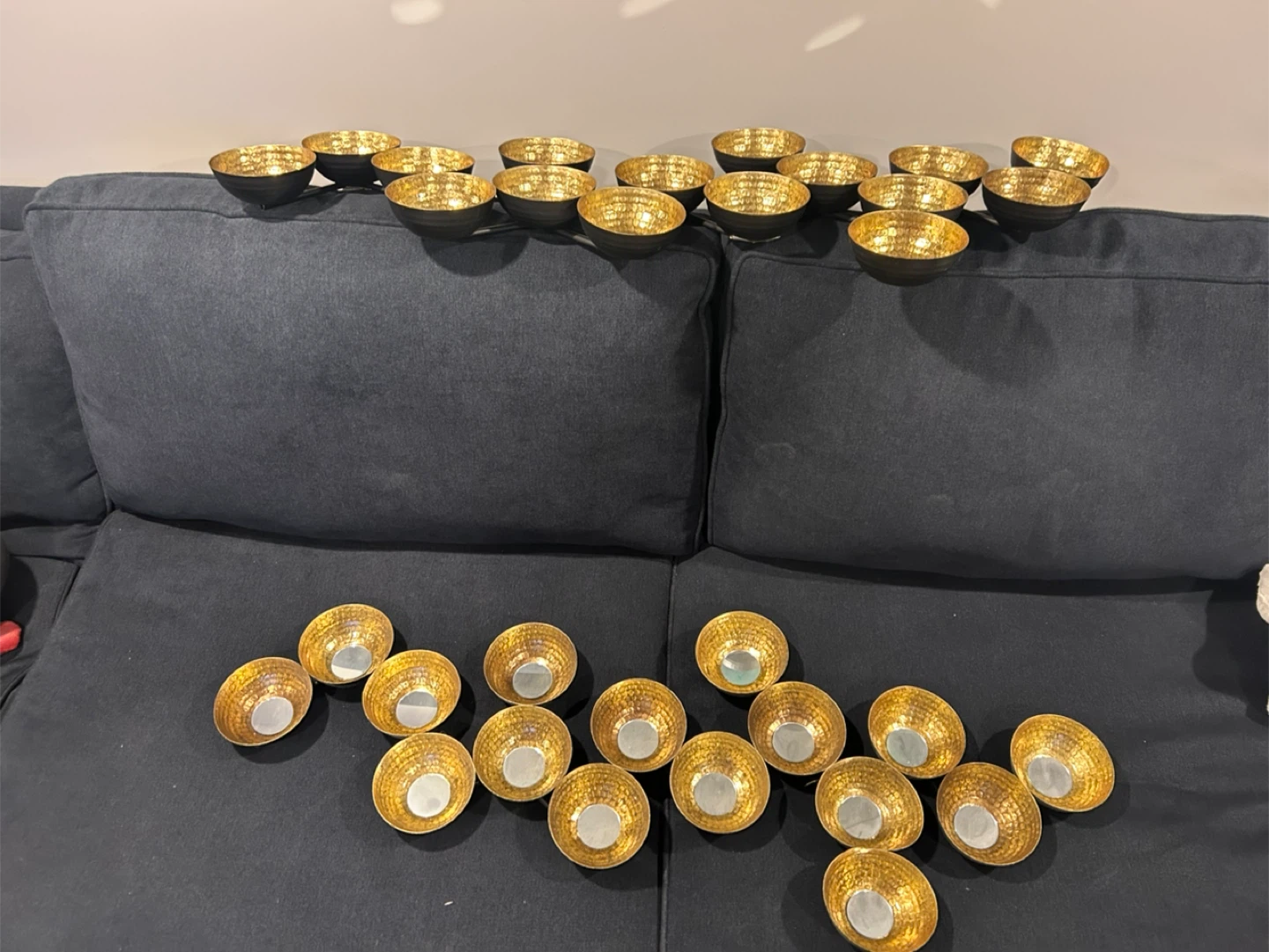 Set of 21 Gold Votive Candle Holders - photo 3