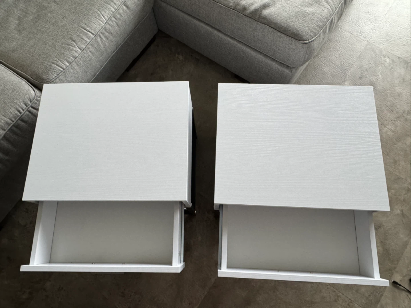 Black and White Nightstands with Drawer and Shelf (Set of 2) - photo 3