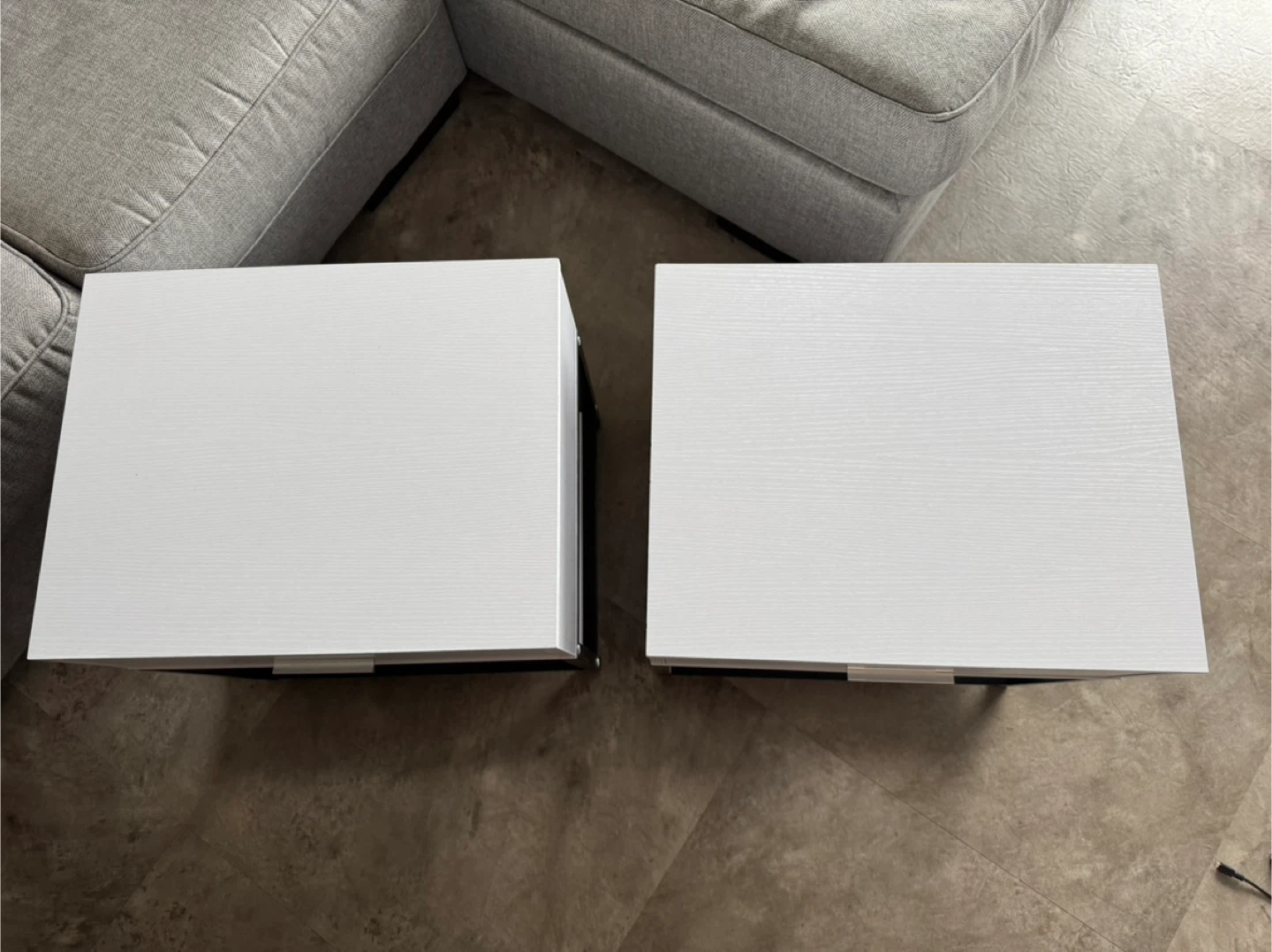 Black and White Nightstands with Drawer and Shelf (Set of 2) - photo 2