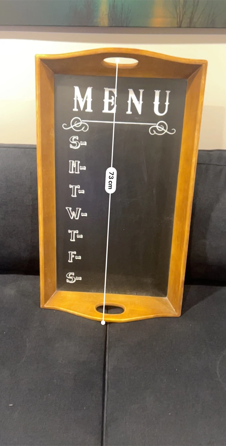 Wooden Menu Chalkboard Tray