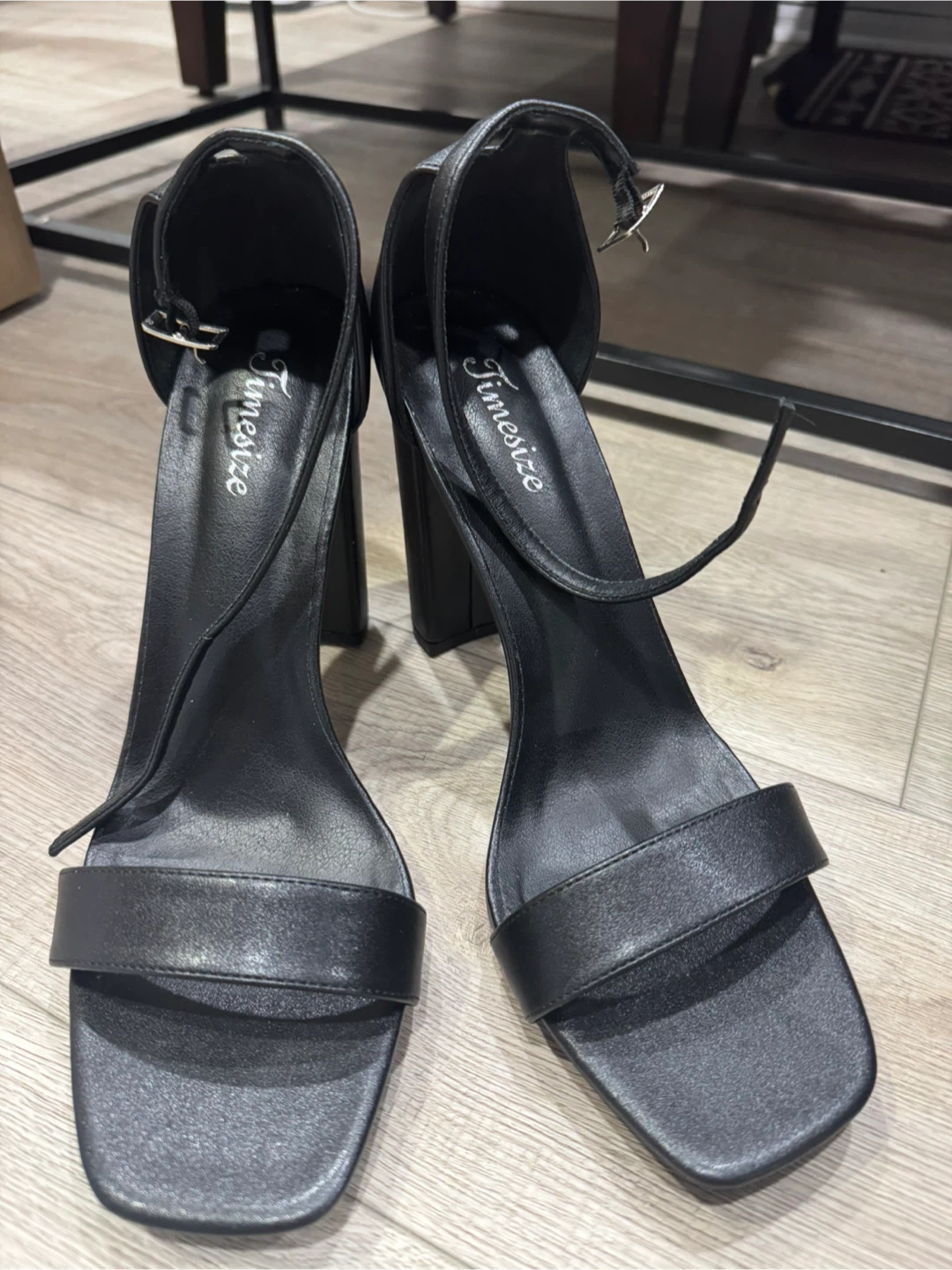 Timesize Black High Heel Sandals