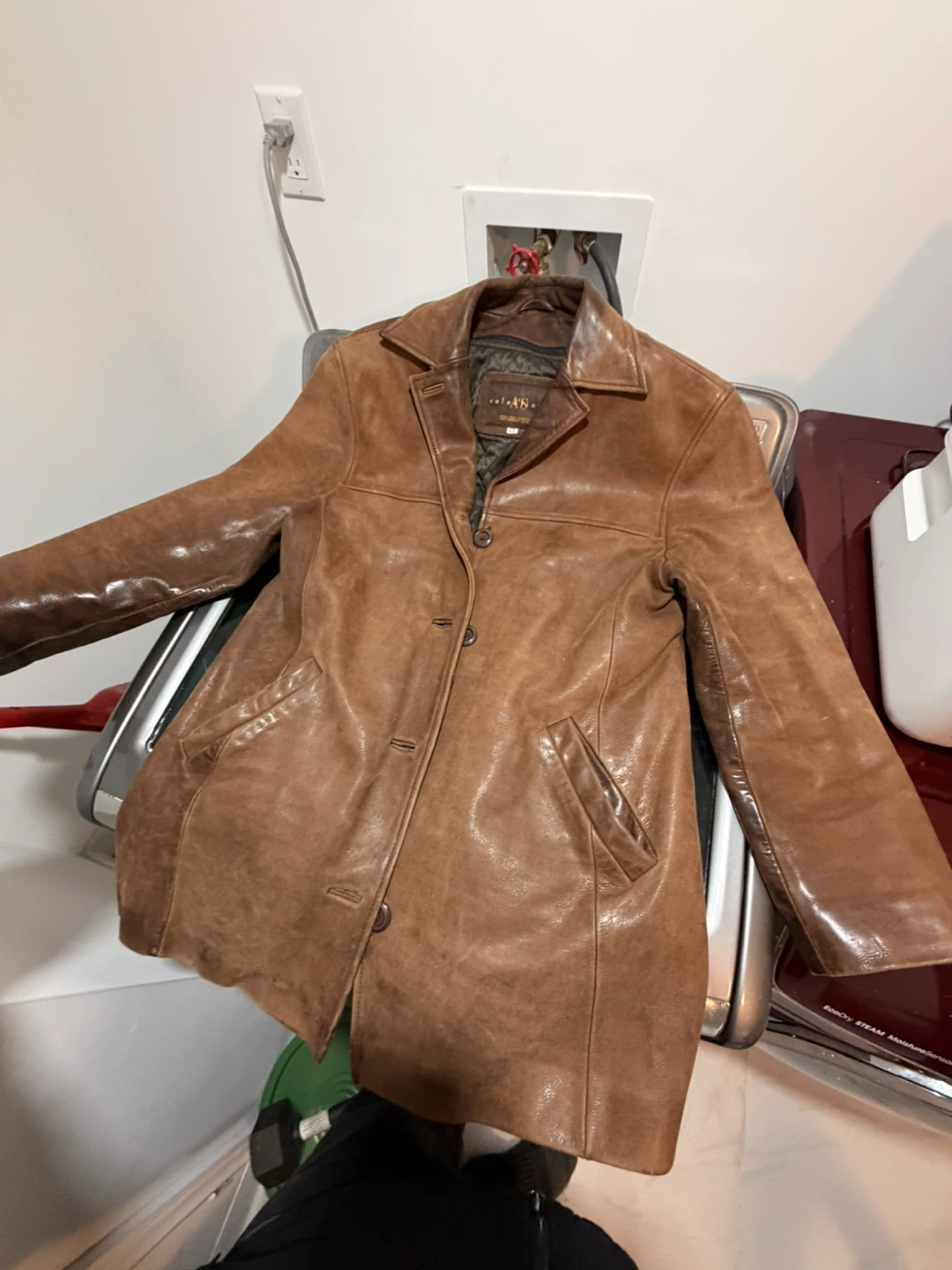 Selections Mens Brown Leather Jacket