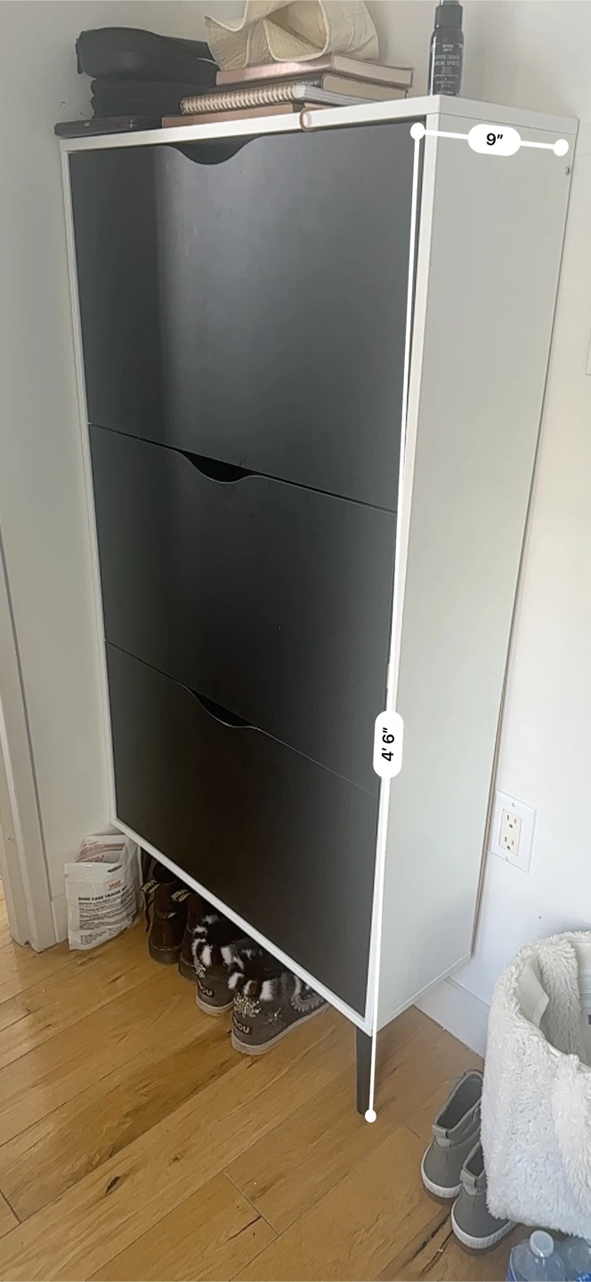 Black 3-Drawer Shoe Cabinet - 4'6" x 9" - photo 4