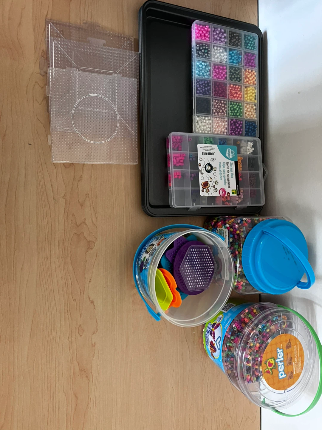 Perler Beads Craft Kit with 4 cookie Trays and Storage