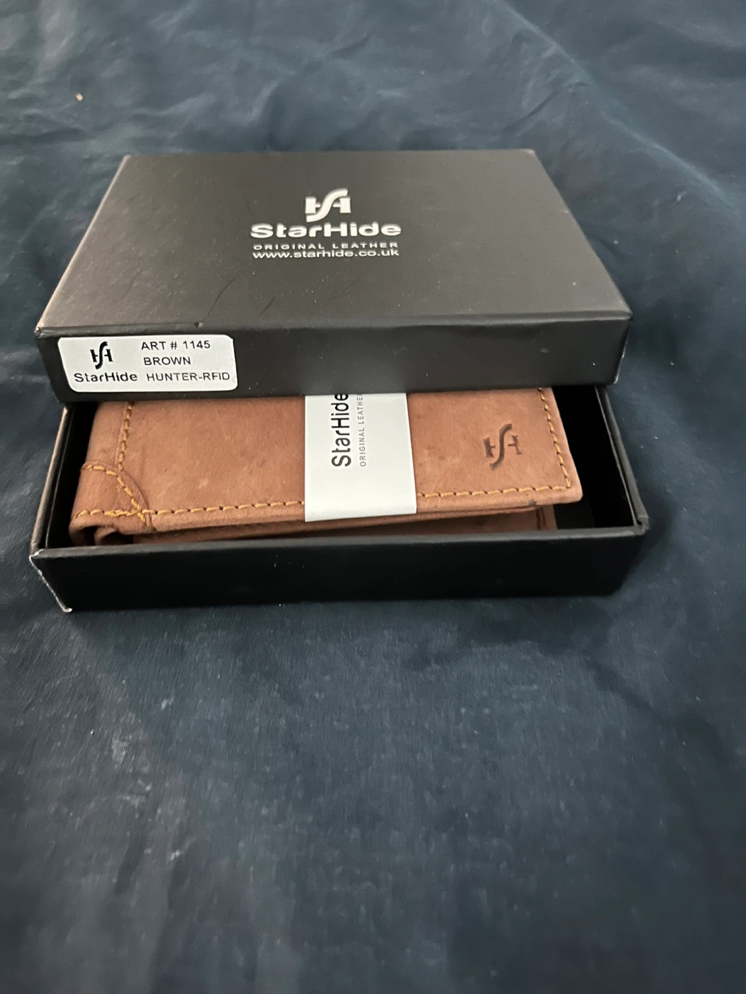 New StarHide Original Leather Bi-fold Wallet - Brown - photo 3