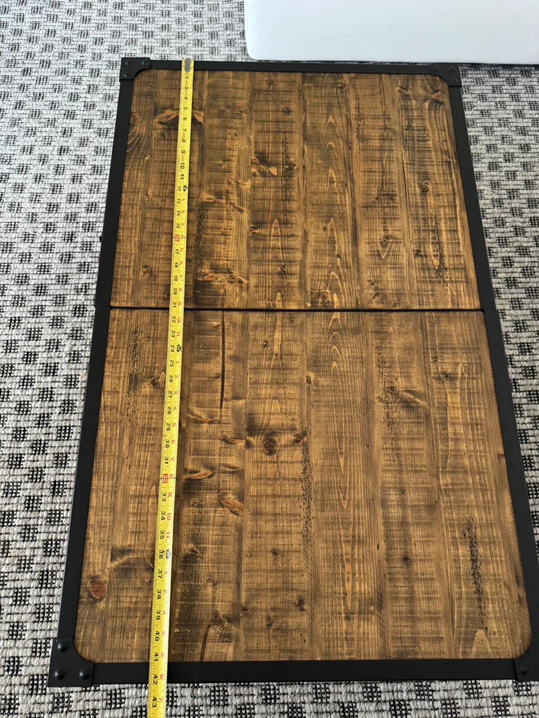 Rustic Wood Coffee Table Trunk with Metal Accents - photo 5