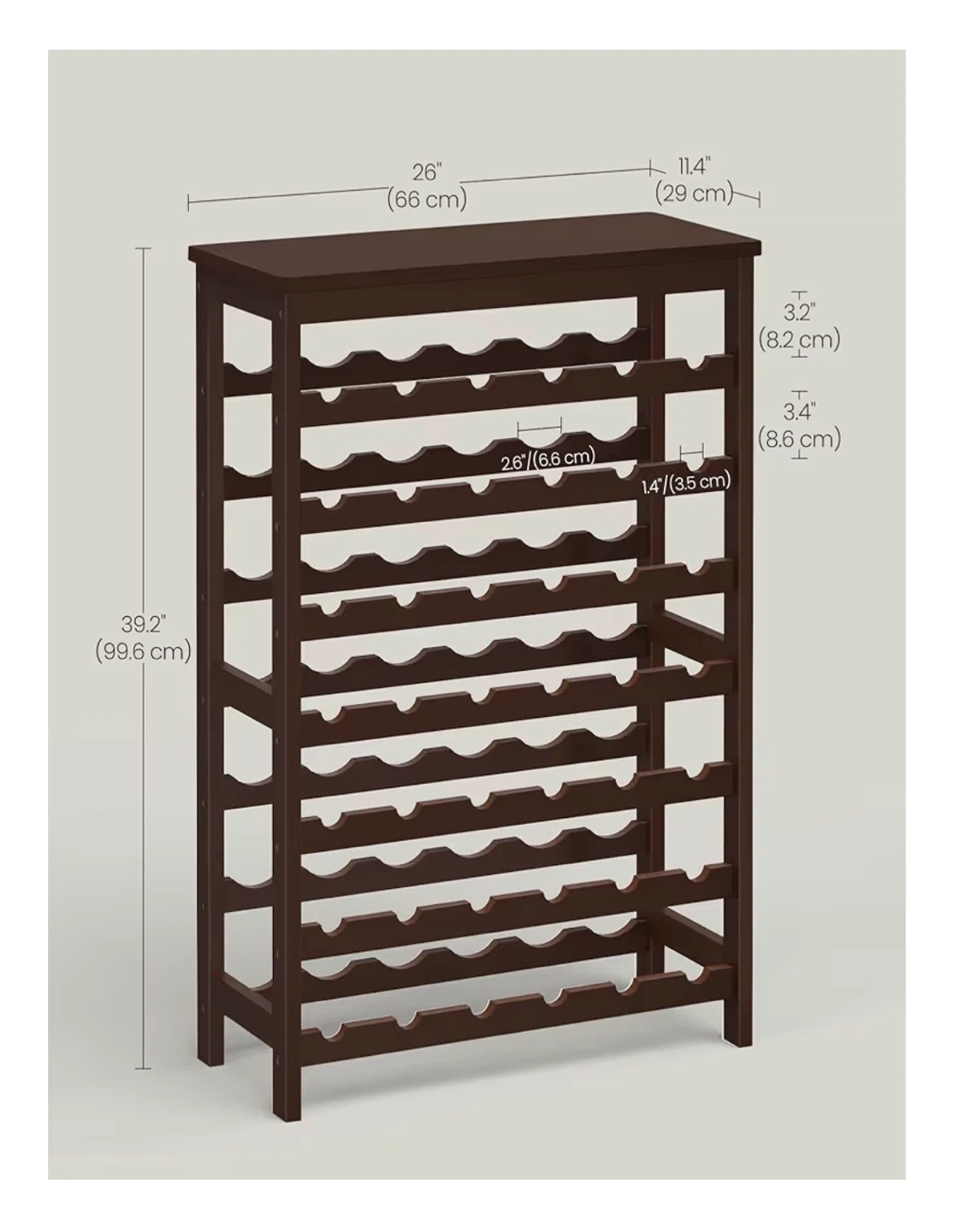 SONGMICS 42-Bottle Floor Wine Rack - Espresso - photo 2