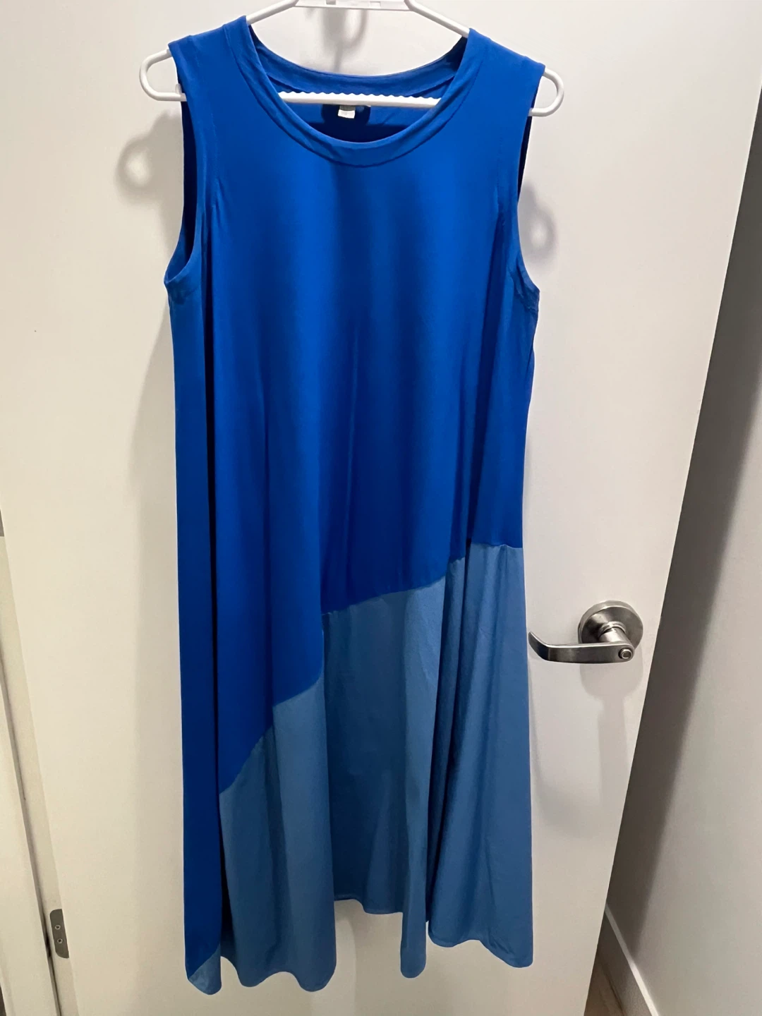 COS Blue Sleeveless Colour Block Midi Dress - photo 2