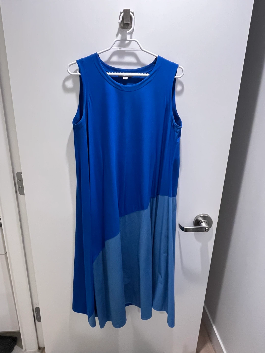 COS Blue Sleeveless Colour Block Midi Dress