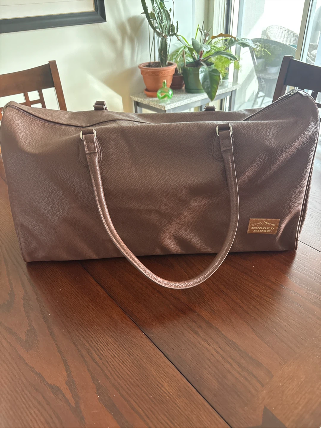 Rugged Ridge Brown Faux Leather Duffle Bag