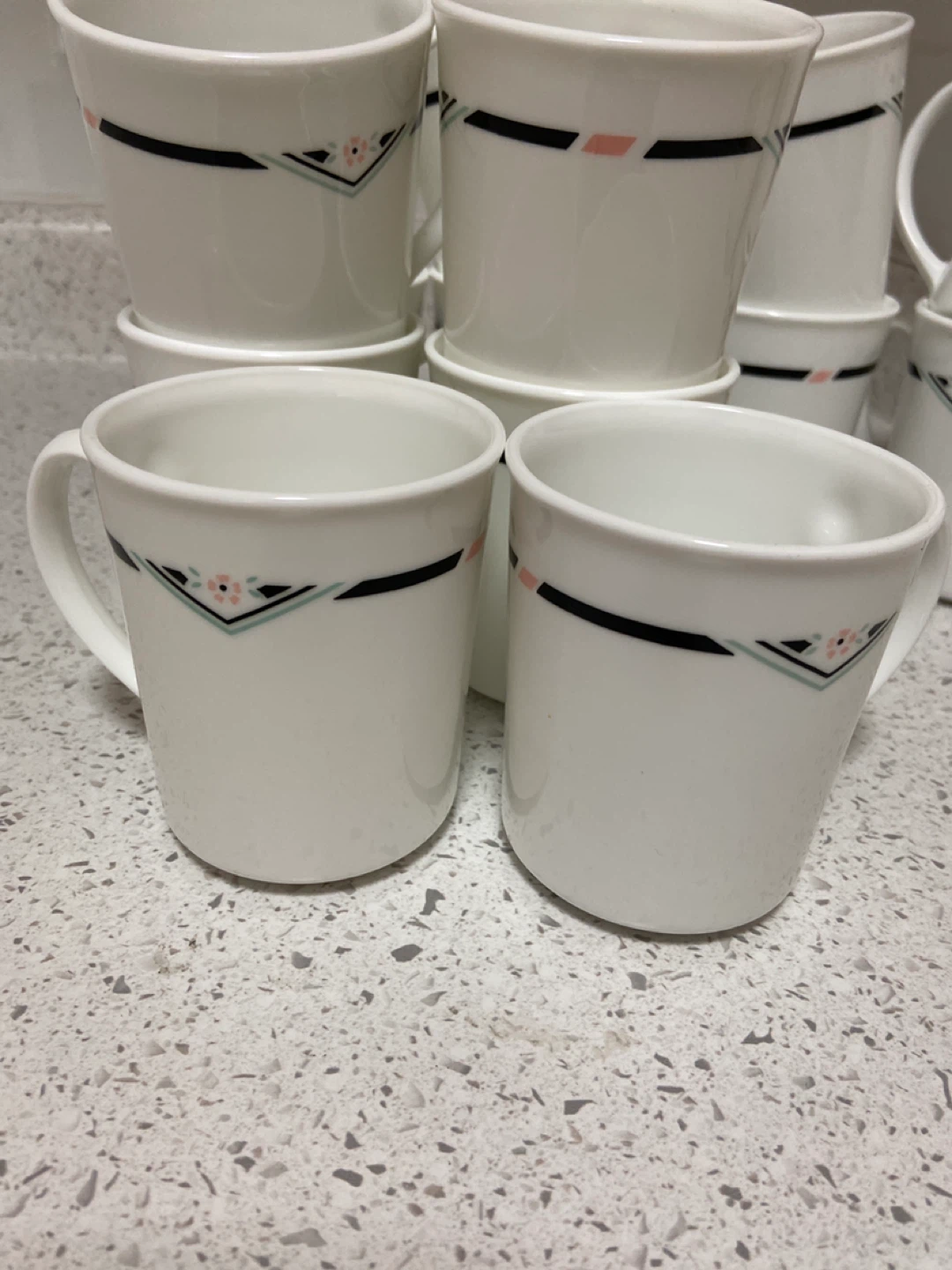 Set of 14 White Corell Mugs