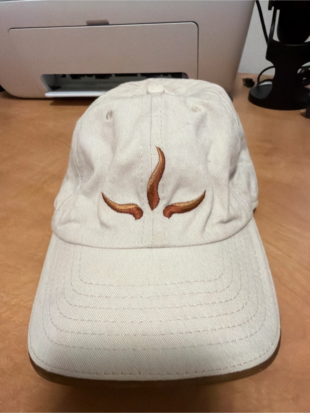 Prana Cream Baseball Cap with Sun Embroidery