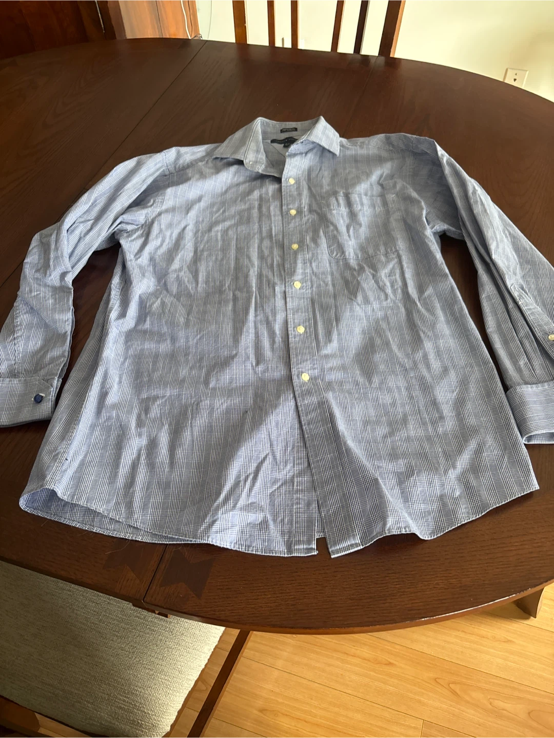 Tommy Hilfiger Men's Blue Plaid Dress Shirt - Size M