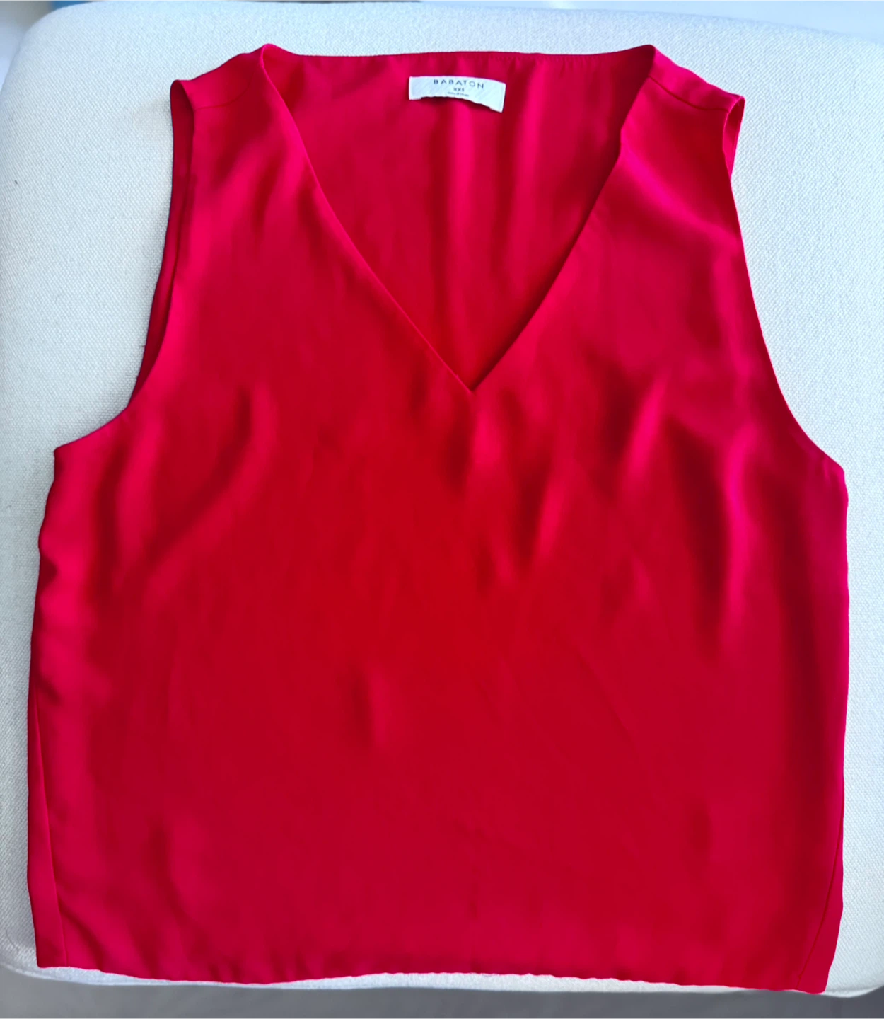 Babaton Red V-Neck Sleeveless Top