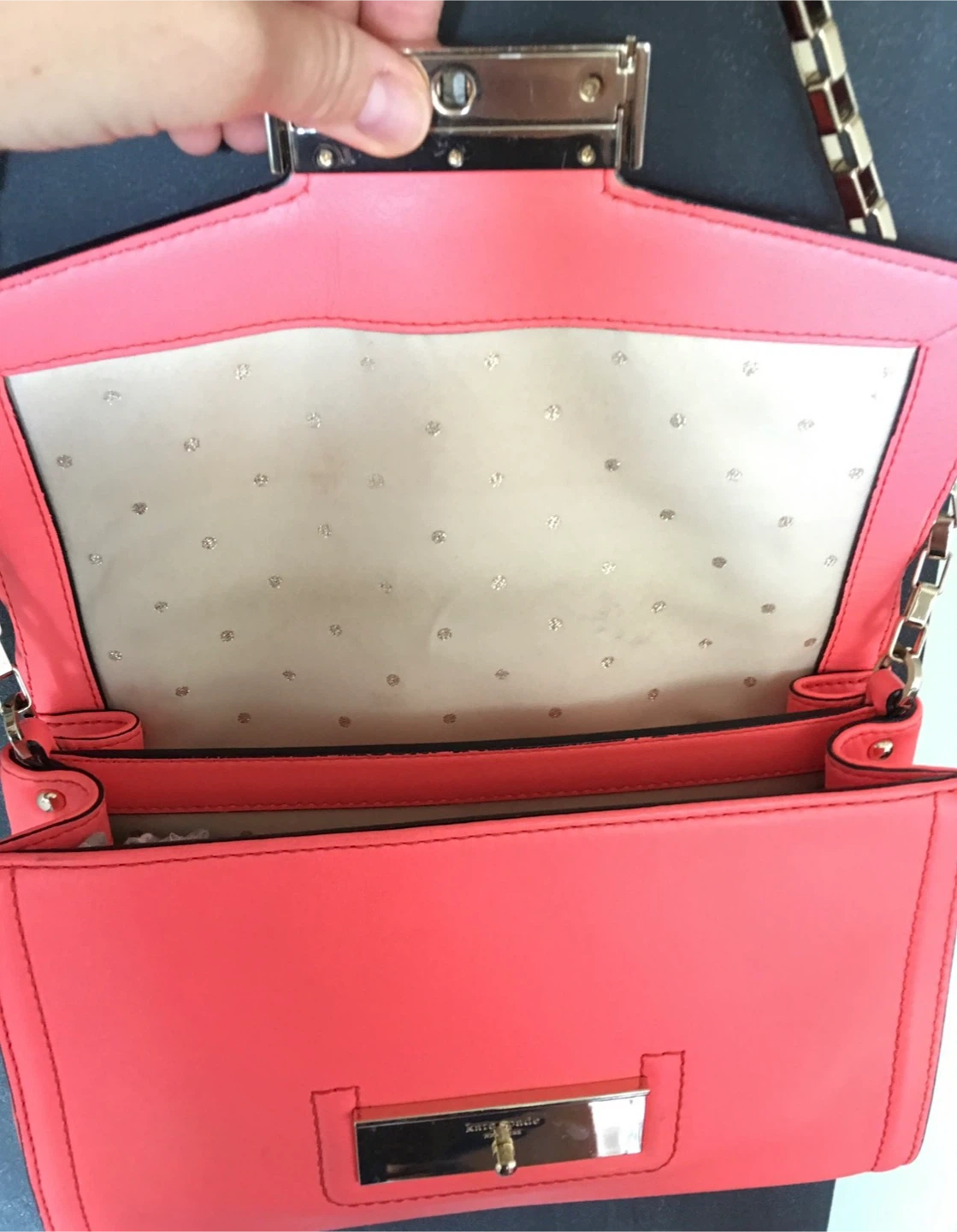 Kate Spade Coral Shoulder Bag with Gold Chain - photo 4