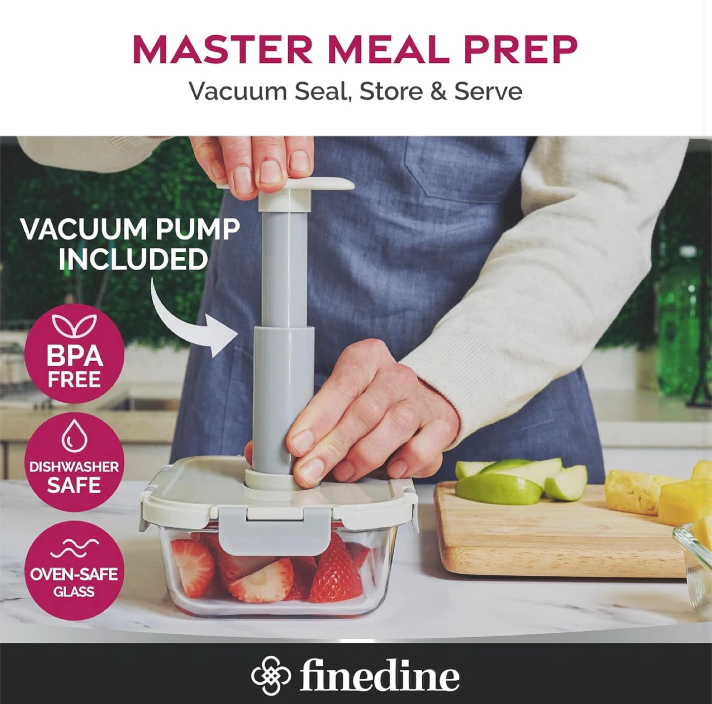 Finedine Vacuum Seal Food Storage Containers with Pump - photo 2