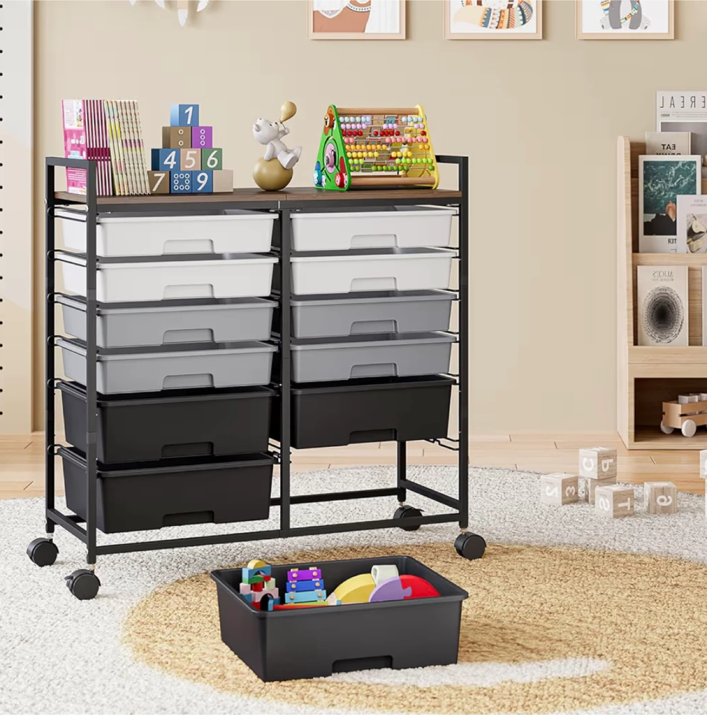 Rolling Storage Cart with 12 Drawers - photo 5