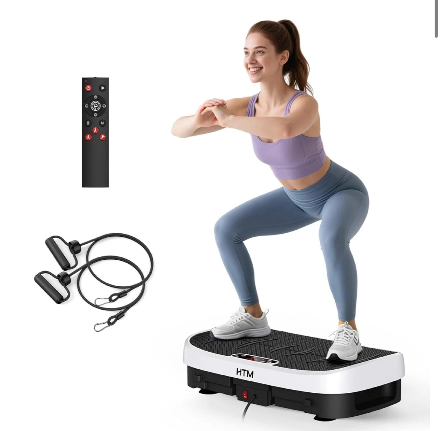 HTM Vibration Plate Machine with Resistance Bands and Remote