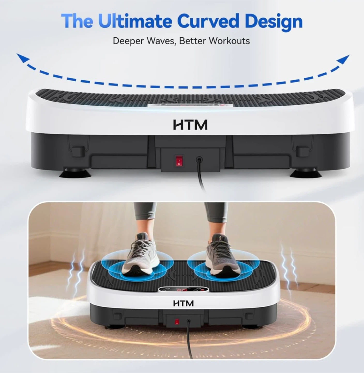 HTM Vibration Plate Machine with Resistance Bands and Remote - photo 5