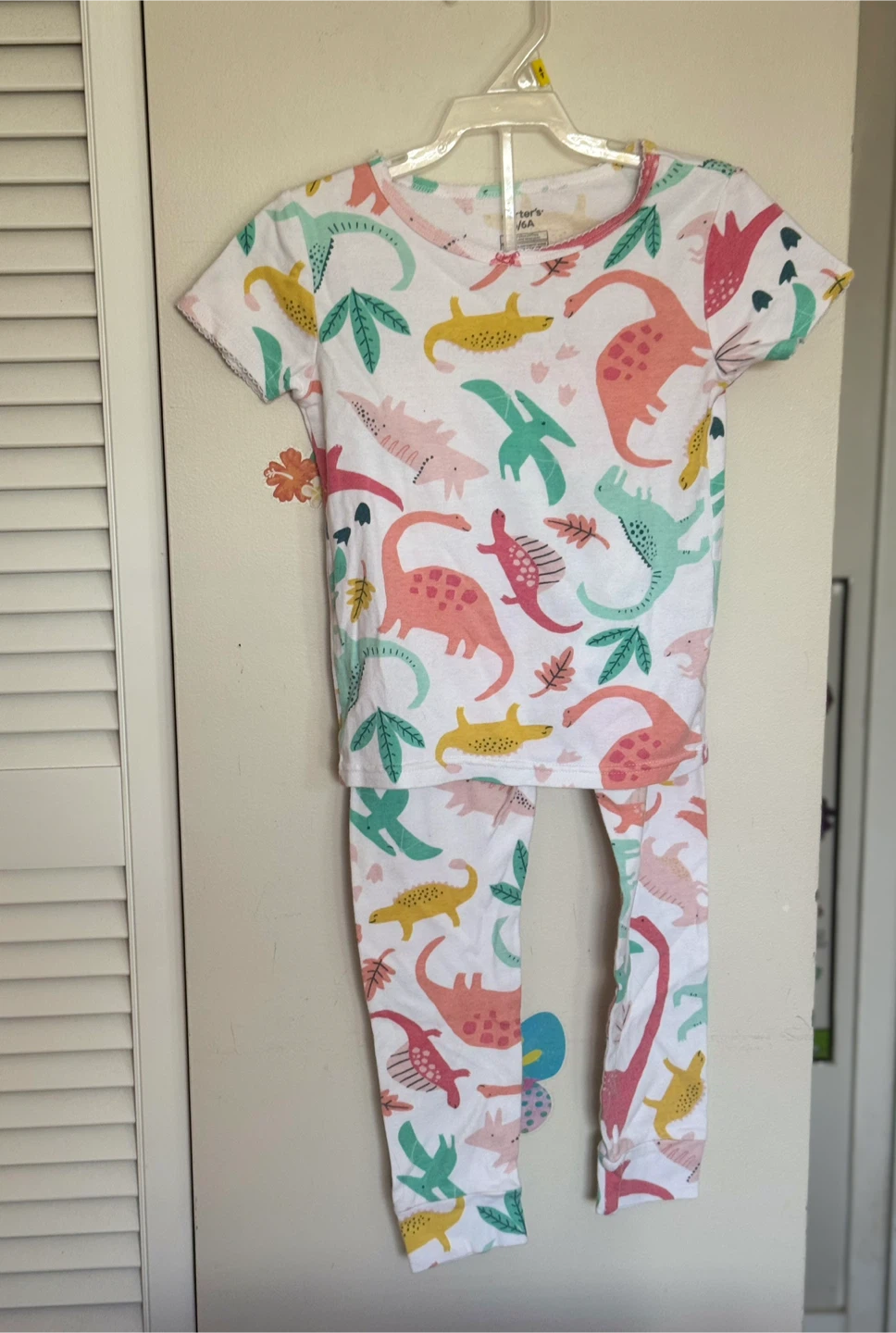 Carter's Girls Dinosaur Pajamas Size 6A
