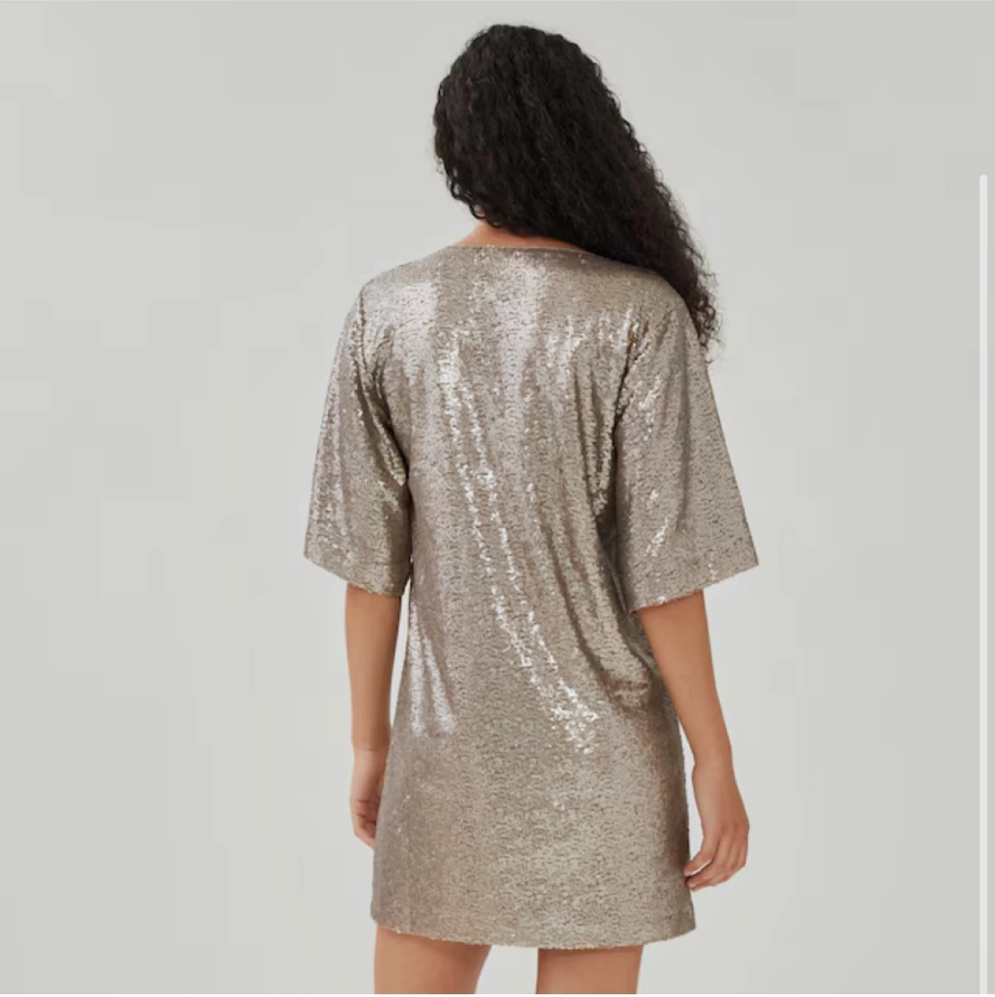 Gold Sequin V-Neck Dress - photo 2
