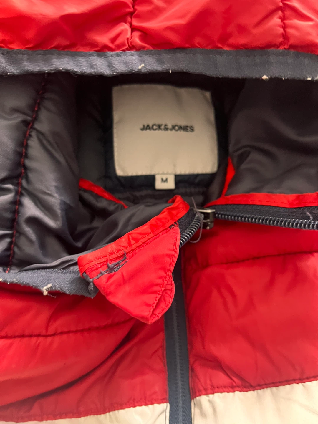 JACK&JONES Puffer Jacket - Red, White, Blue - Size M - photo 2