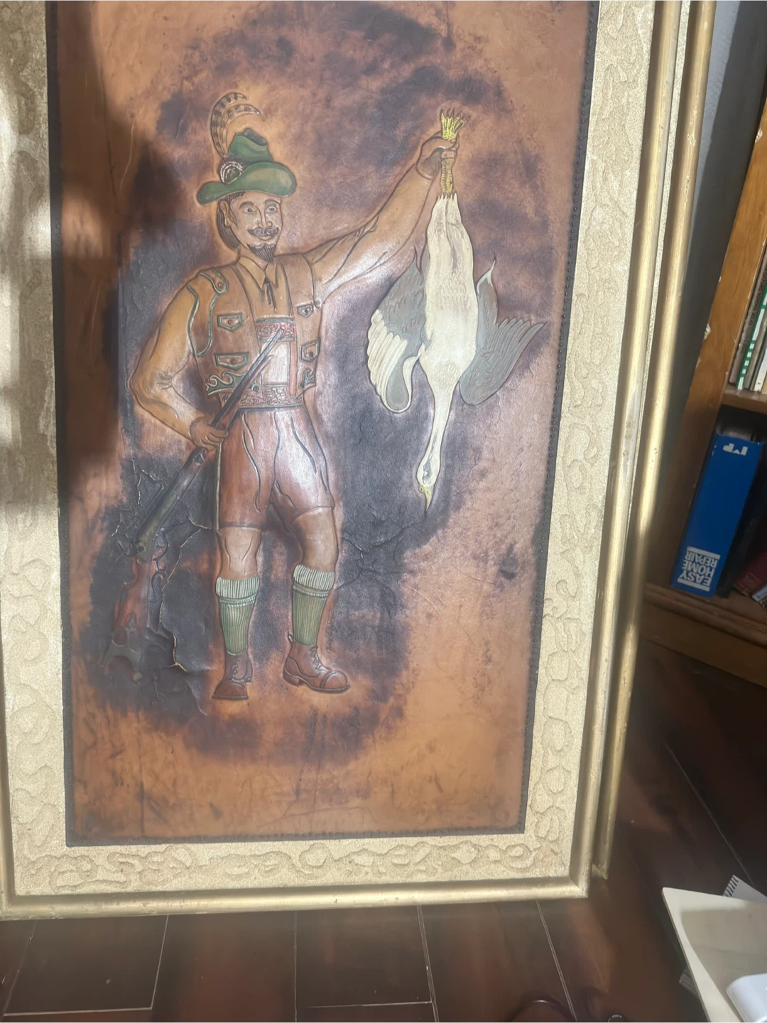 5 piece Vintage Embossed Leather wall art by CLAUD TAFT - photo 2