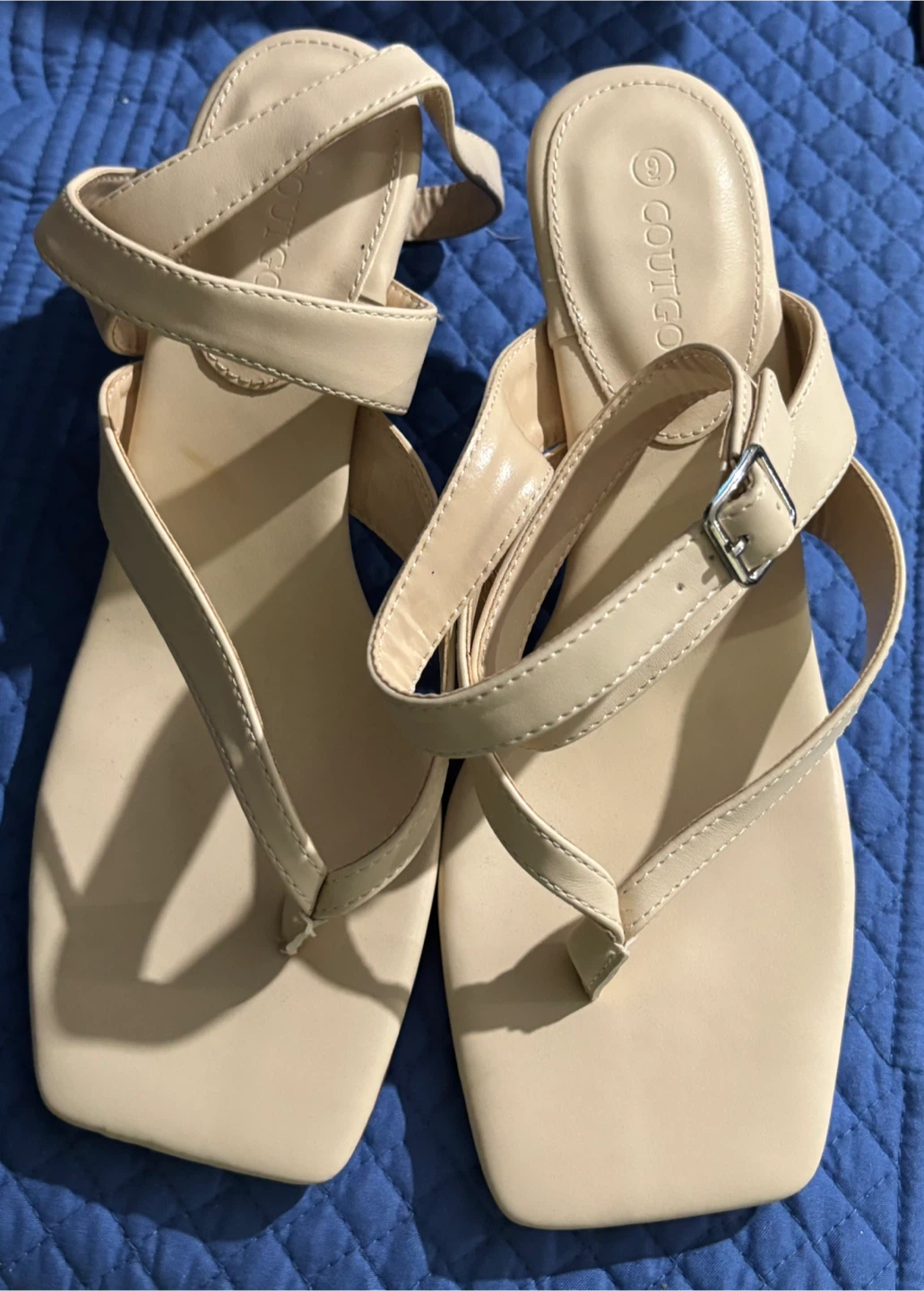 NEW- $5 Women's Beige Heeled Sandals Size 9