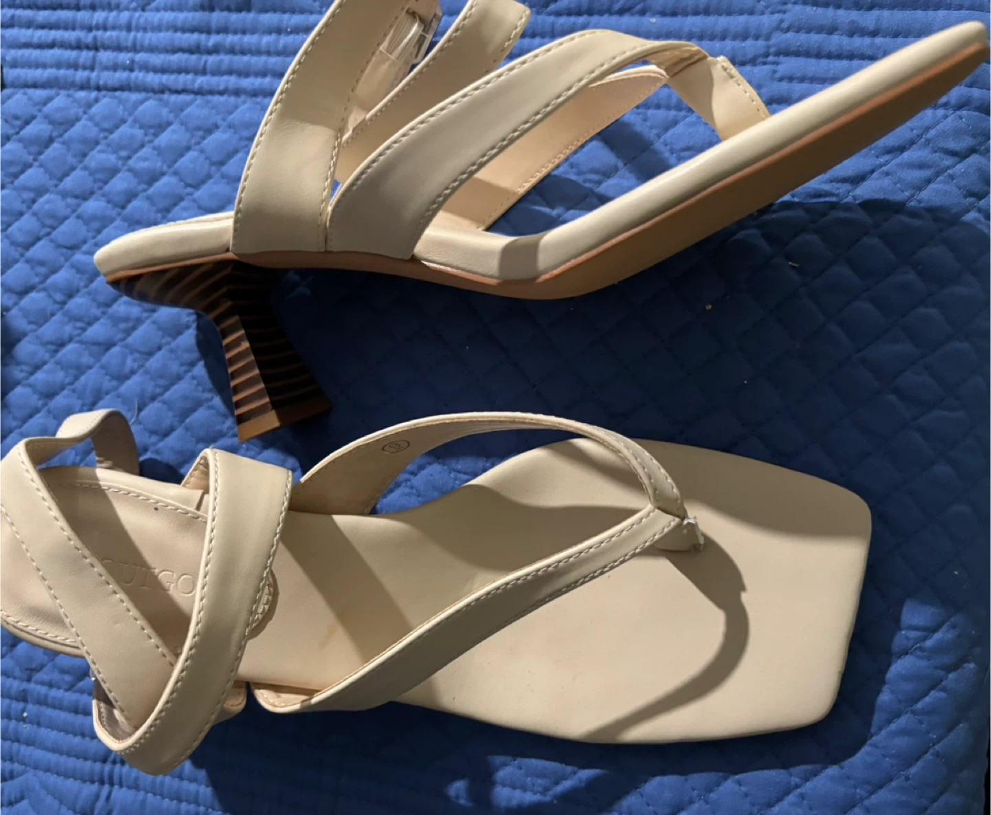NEW- $5 Women's Beige Heeled Sandals Size 9 - photo 2