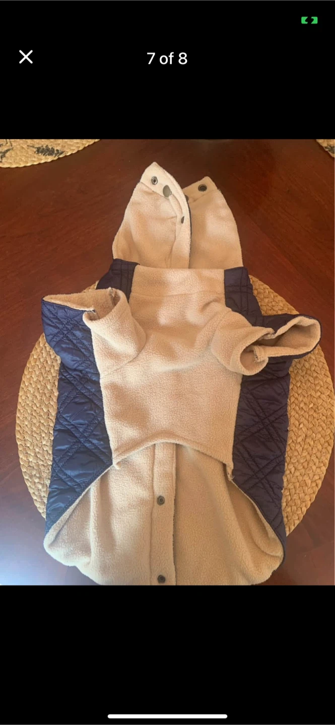 Blue Quilted Dog Jacket with Hood - photo 5