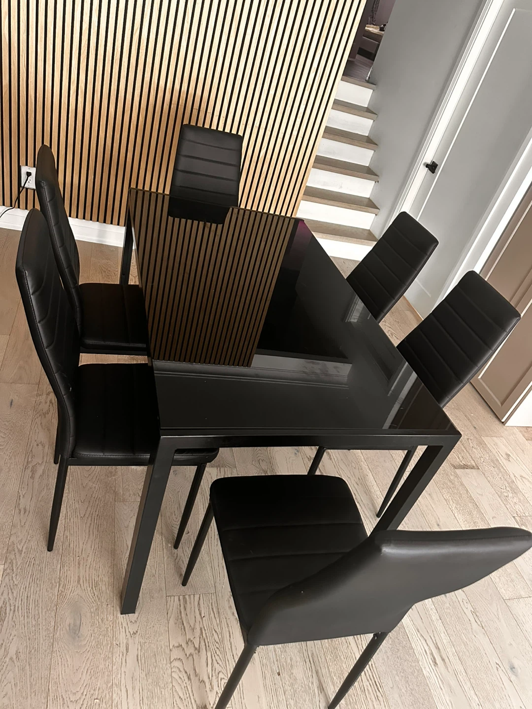 Black Dining Table and 6 Chairs Set - photo 5