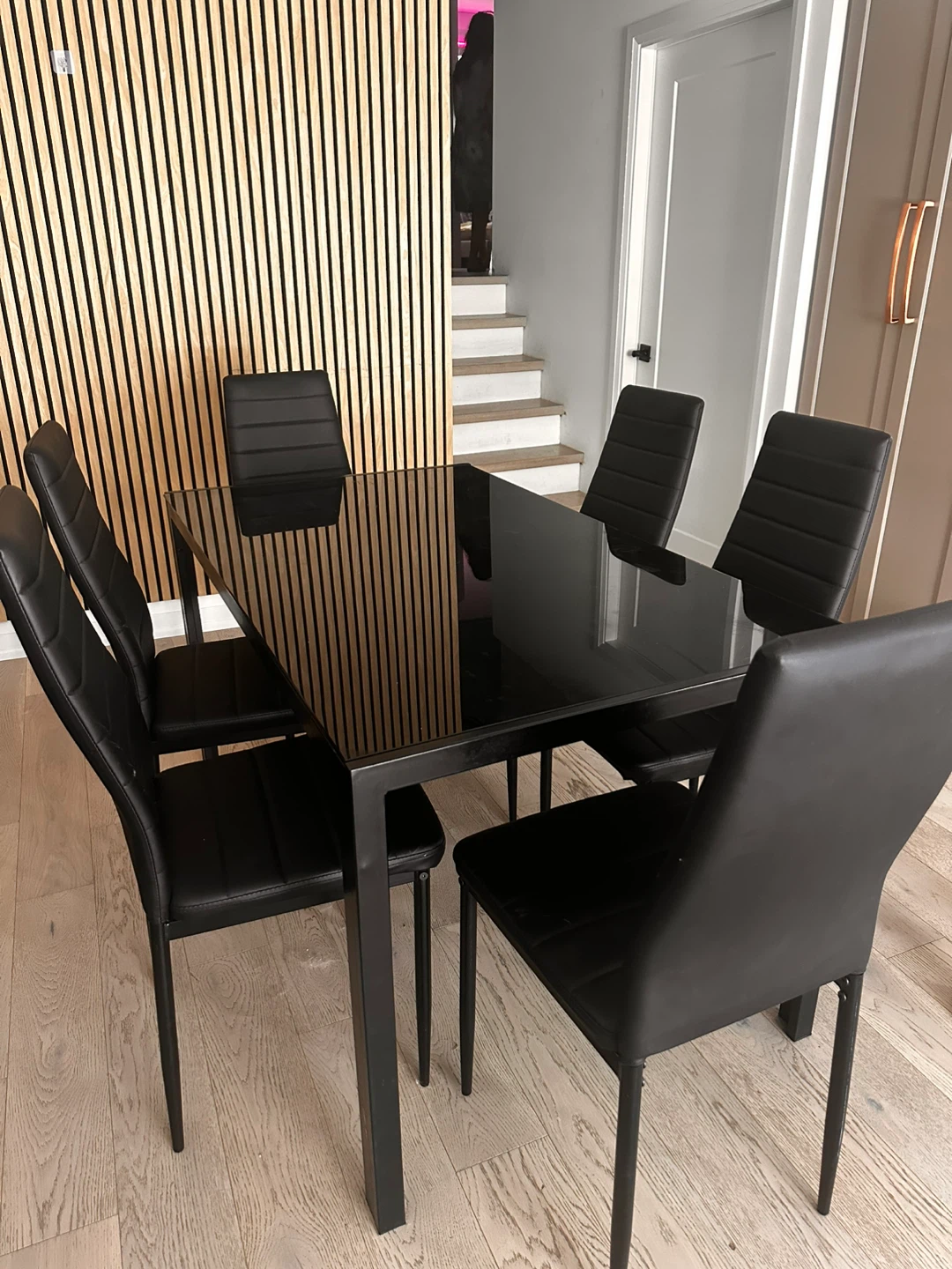 Black Dining Table and 6 Chairs Set - photo 3
