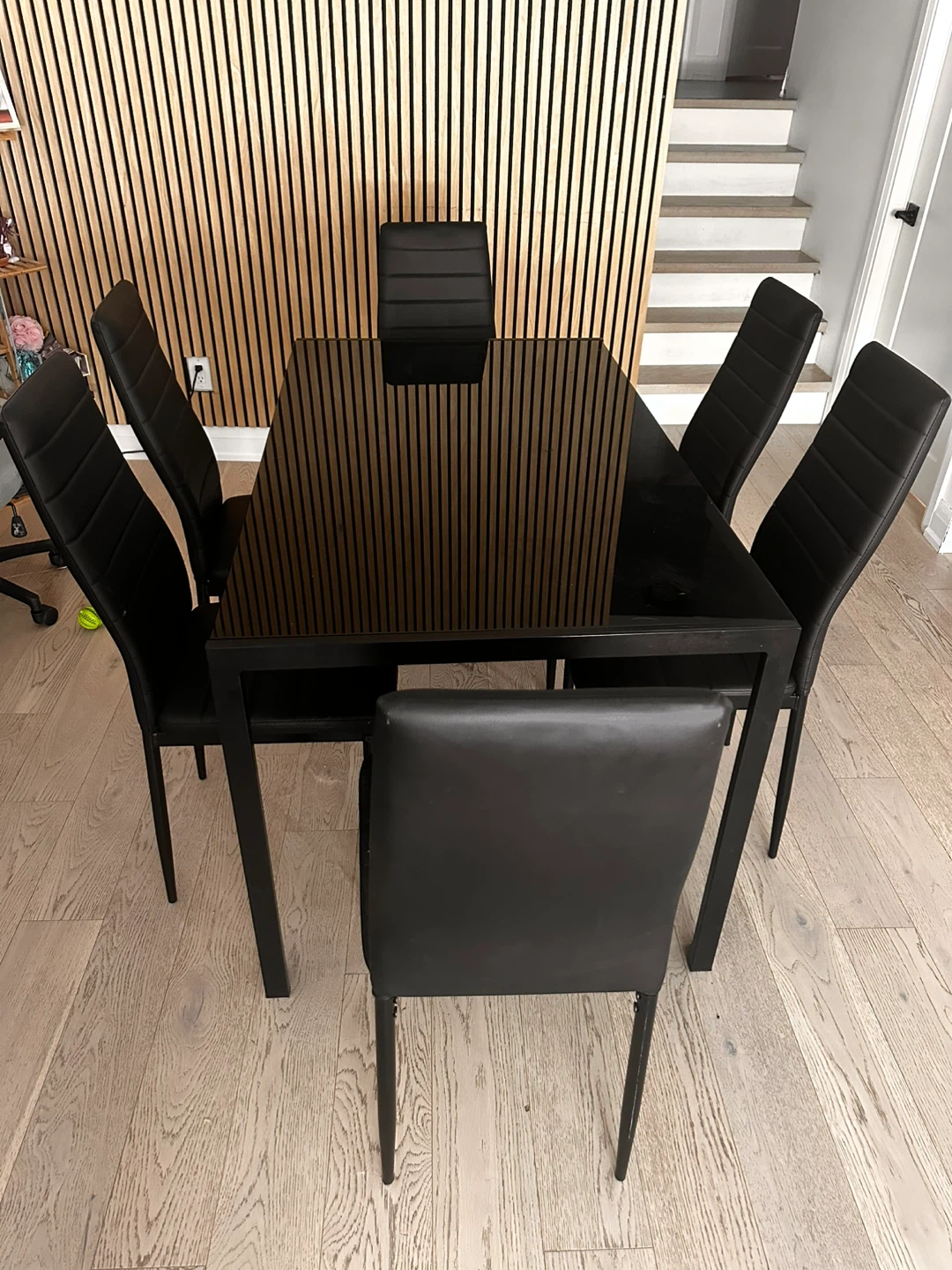 Black Dining Table and 6 Chairs Set - photo 4