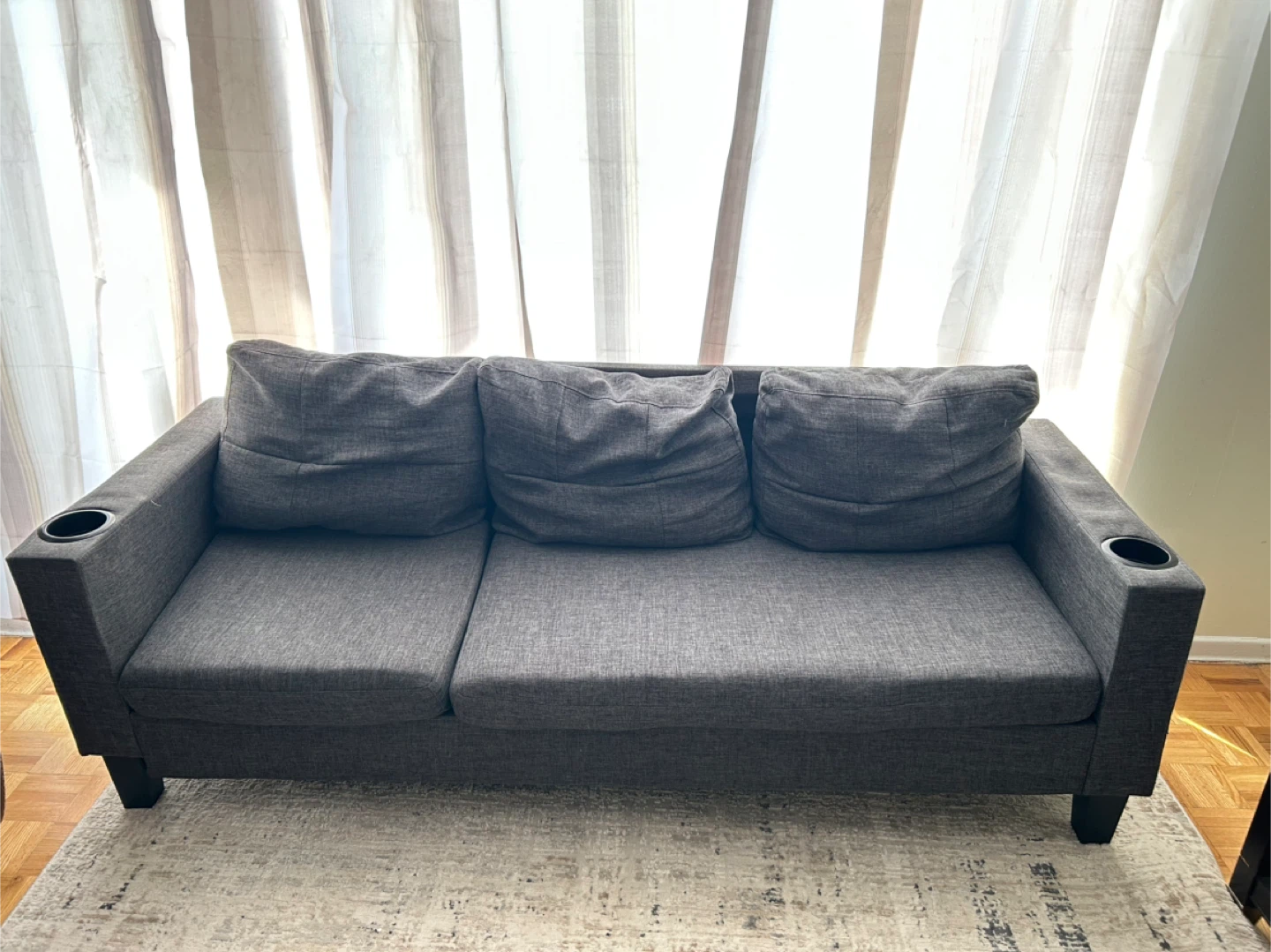 3-Seater Grey Couch – Great Condition – Moving Sale