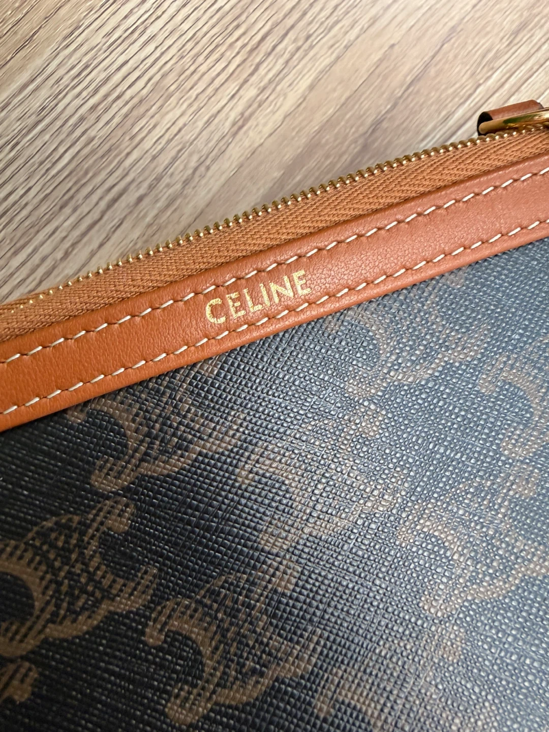Celine Triomphe Canvas Small Pouch with Chain - photo 4