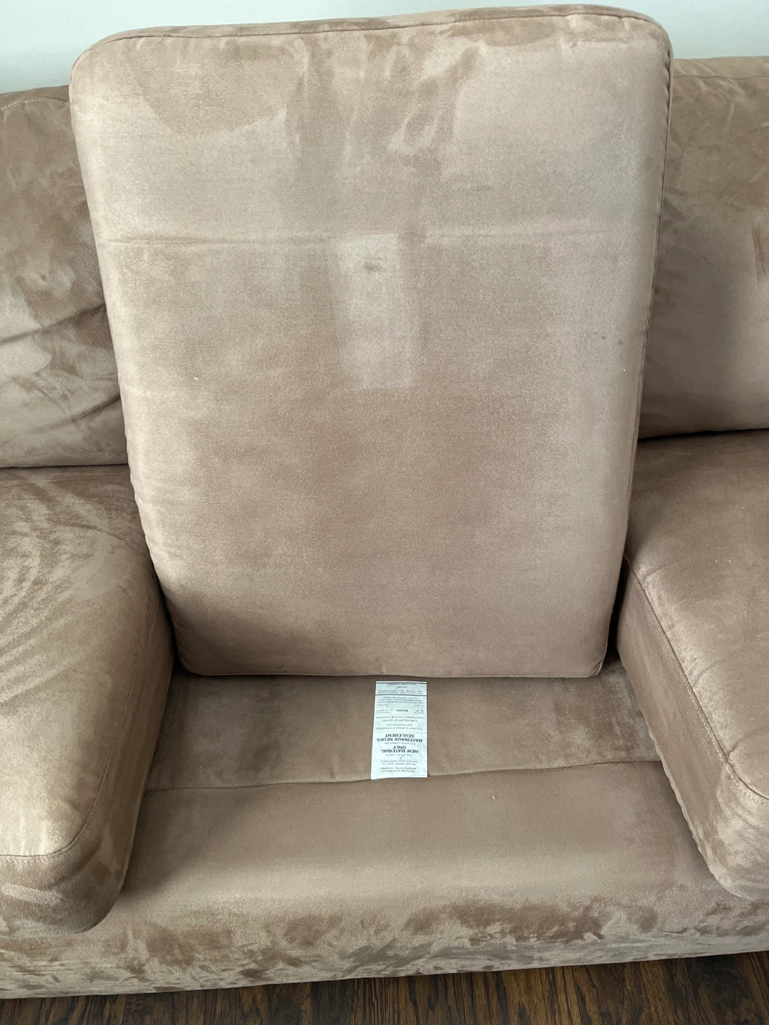 3-Seater Tan Suede Sofa - photo 3